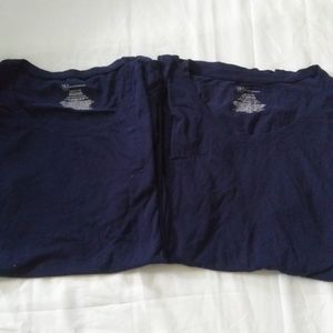 6 navy blue short sleeve shirts